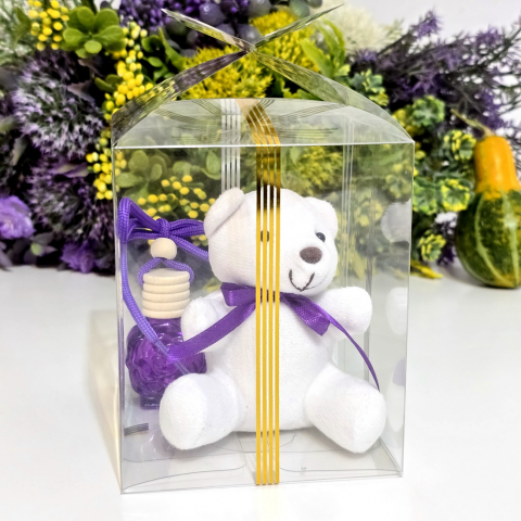 Cutii pentru cadouri - Cutie dreptunghiulara din plastic cu banda aurie 10cm x 10cm x 12 cm