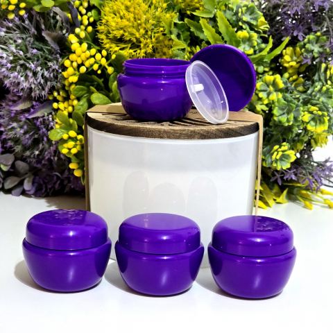 Recipiente pentru creme si balsam de buze sau ruj - Cutii mov din plastic 30g