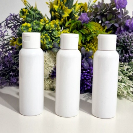 Flacoane albe rotunde 100 ml cu capac alb flip-top [1]