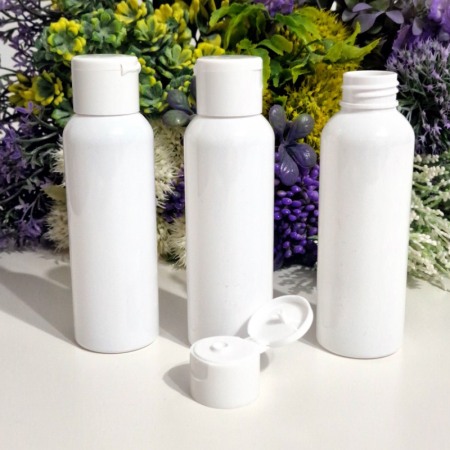 Flacoane albe rotunde 100 ml cu capac alb flip-top [1]