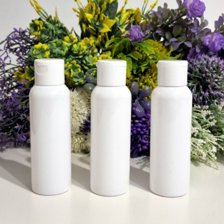 Flacoane albe rotunde 100 ml cu capac alb flip-top [2]