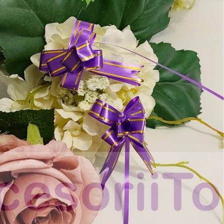 Panglici decorative - Funde rapide mov cu auriu set 10 bucati