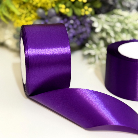Panglici decorative - Panglica satin mov 5cm rola