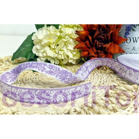 Panglica tesuta cu model floral mov [5]