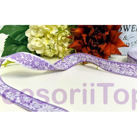 Panglica tesuta cu model floral mov [3]