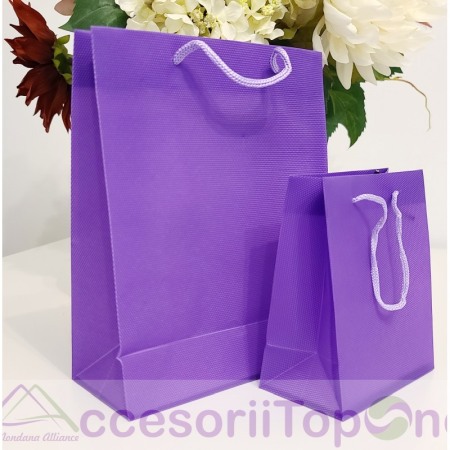 Punga plastifiata mov cu maner 22cm x 18cm [1]
