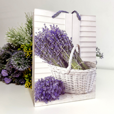 Accesorii din hartie si carton - Pungi din carton model lavanda 24cm x 18cm