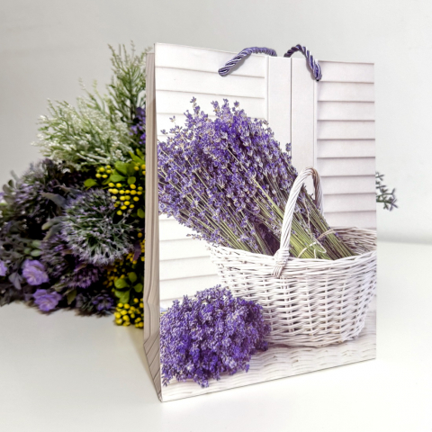 Pungi din carton model lavanda 24cm x 18cm [2]
