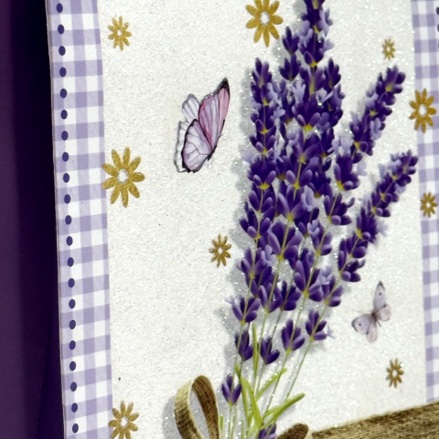 Pungi din carton model lavanda cu manere albe 23cm x 18cm [2]