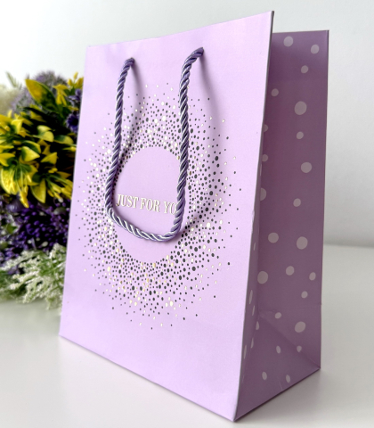Accesorii din hartie si carton - Pungi din carton mov Just for You 23cm x 18cm x 10cm