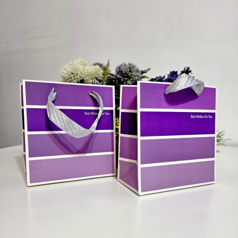 Pungi din hârtie și carton - Pungi din carton mov 15cm x 14cm