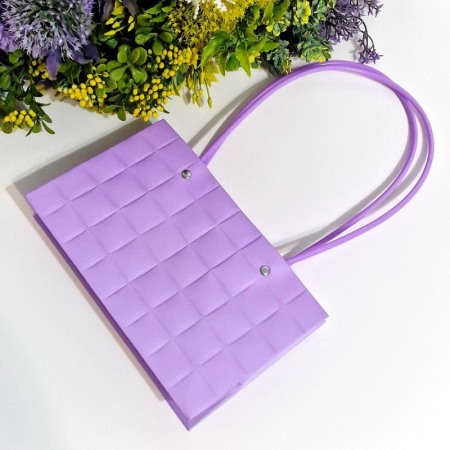 Pungi din carton plastifiat mov cu manere din plastic 22cm x 13,5cm [4]