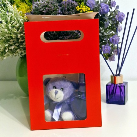 Pungi din carton rosu cu fereastra si inchidere 20cm x 13.5cm [4]