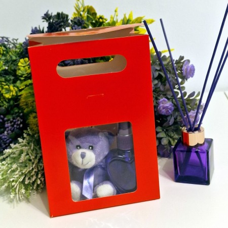 Pungi din carton rosu cu fereastra si inchidere 20cm x 13.5cm [2]