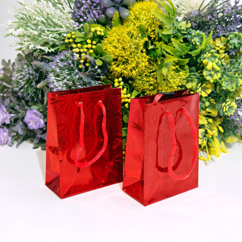 Acasa - Pungi din carton lucios rosu 11cm x 9cm