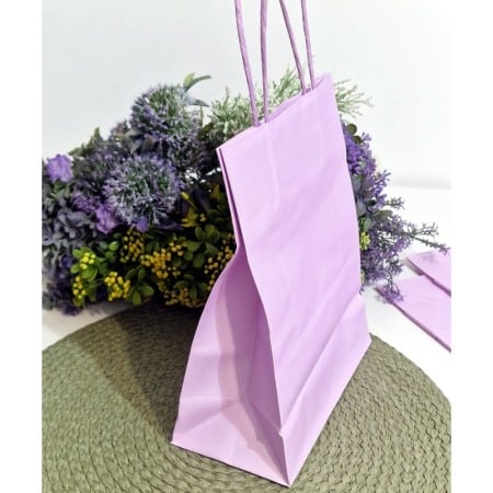 Acasa - Pungi din hartie mov deschis pentru cadouri 25,5cm x 21cm