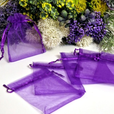 Saculeti din organza mov 12cm x 9cm [2]