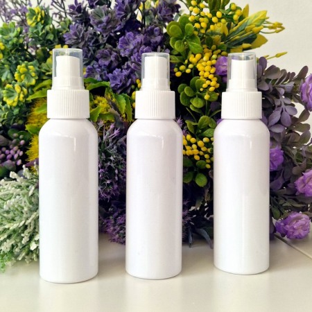Set 100 flacoane albe 100 ml cu pulverizator alb tip spray [1]