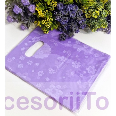 Noutăți - Set 100 pungi din plastic mov 25cm x 20cm