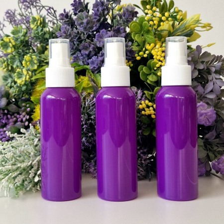 Set 50 flacoane mov 100 ml cu pulverizator alb tip spray [1]