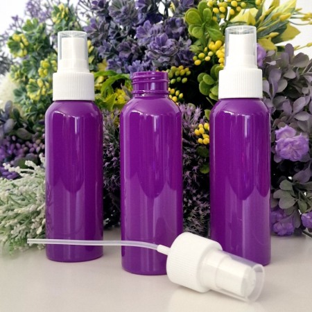 Set 50 flacoane mov 100 ml cu pulverizator alb tip spray [2]