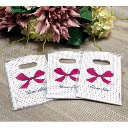 Set 50 pungi din plastic albe model funda 15cm x 9cm [2]