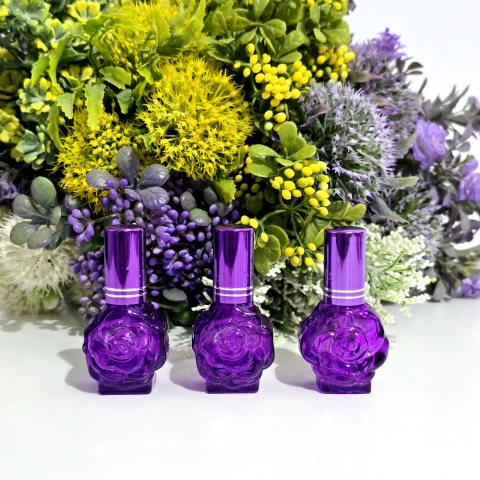 Sticluțe spray parfum - Sticlute din sticla mov 12 ml cu pulverizator pentru parfum