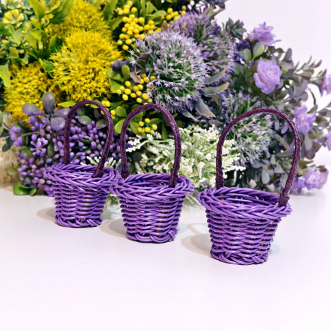 Accesorii diverse - Cosulet mov pentru aranjamente florale cu tortita