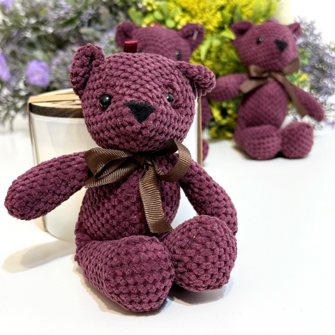 Ursulet de plus mov cu fundita 19 cm [4]