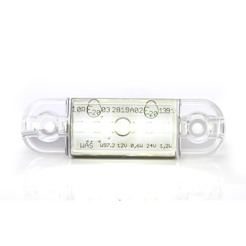 Lampă poziție față/marcaj contur LED, albă, model subțire WAS 713, 5 LED-uri, pentru 12V-24V. [5]