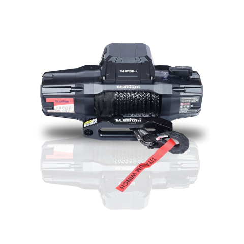 Trolii Auto - Troliu auto Titanium Winch Hunter 13K 12V cu sufă sintetică și fantă ghidaj