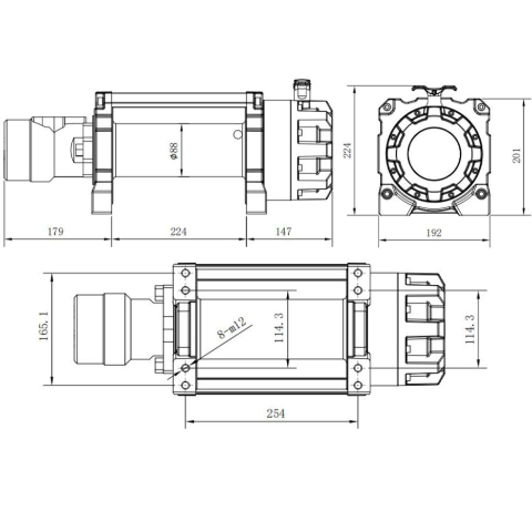 Troliu hidraulic Titanium Winch Renegade 15000 lbs cu sufa din otel [4]