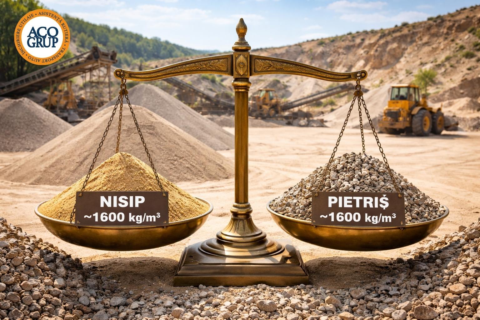 Greutatea specifica a agregatelor de balastiera - Nisip, Pietris, Balast
