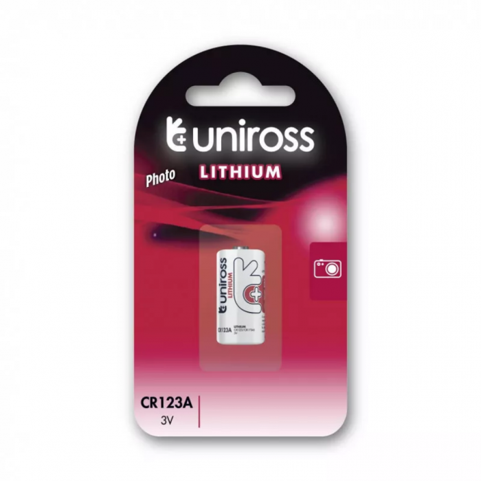 1 baterii litiu CR123A marca UNIROSS  ambalate intr-un blister [2]