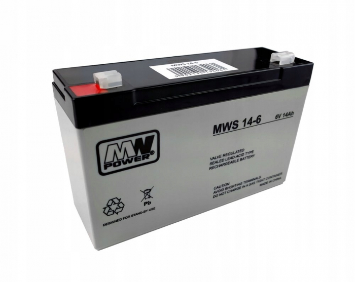 Acumulator stationar Plumb-Acid AGM/VRLA 6V - 14Ah marca MW POWER [1]