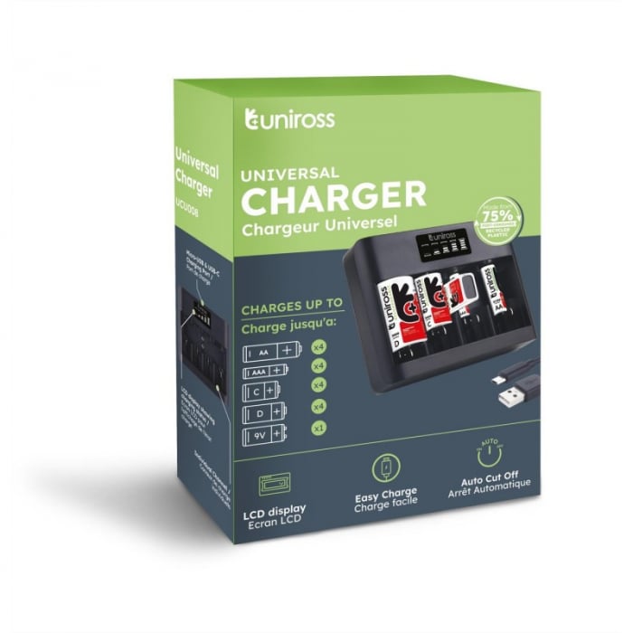 Incarcator UNIVERSAL pentru AA, AAA, C, D, 9V cu ecran LCD [3]