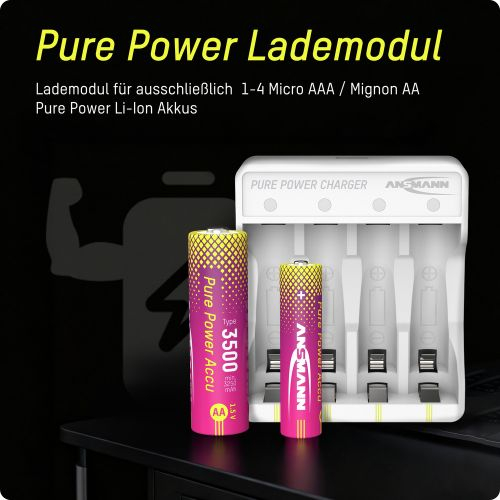 Set 4 acumulator Pure Power Li-Ion AA / HR06 și Modul de Incărcare [5]