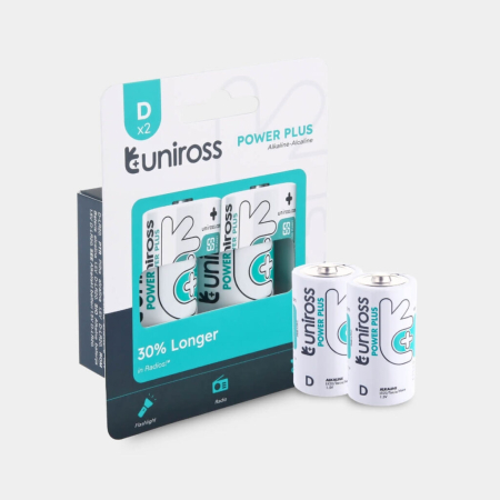 BATERII ALCALINE - UALKDPP2 Baterii Uniross Baterii R20 Ambalate cate 2