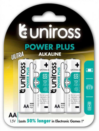 BATERII ALCALINE STANDARD - UALKAAMP4 Baterii Uniross Baterii R6 Ambalate cate 4