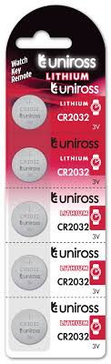 BATERII LITIU BUTON - 5 baterii litiu CR2032 marca UNIROSS  ambalate intr-un blister