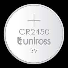 5 baterii litiu CR2450 marca UNIROSS  ambalate intr-un blister [1]