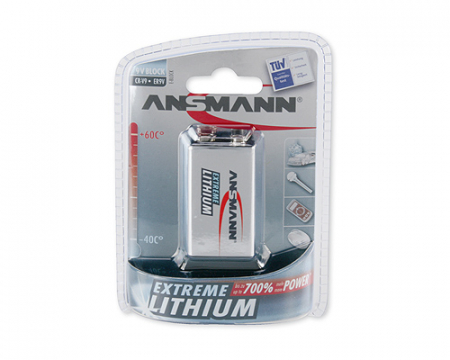BATERII LITIU STANDARD - 5021023 1 baterie litiu 9V, 6LR61 marca ANSMANN ambalata intr-un blister