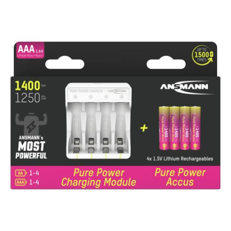 Set 4 acumulator Pure Power Li-Ion AAA / HR03 și Modul de Incărcare [3]