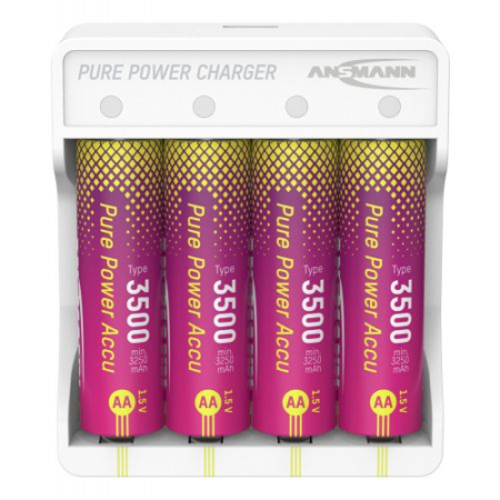 INCARCATOARE - Set 4 acumulator Pure Power Li-Ion AA / HR06 și Modul de Incărcare