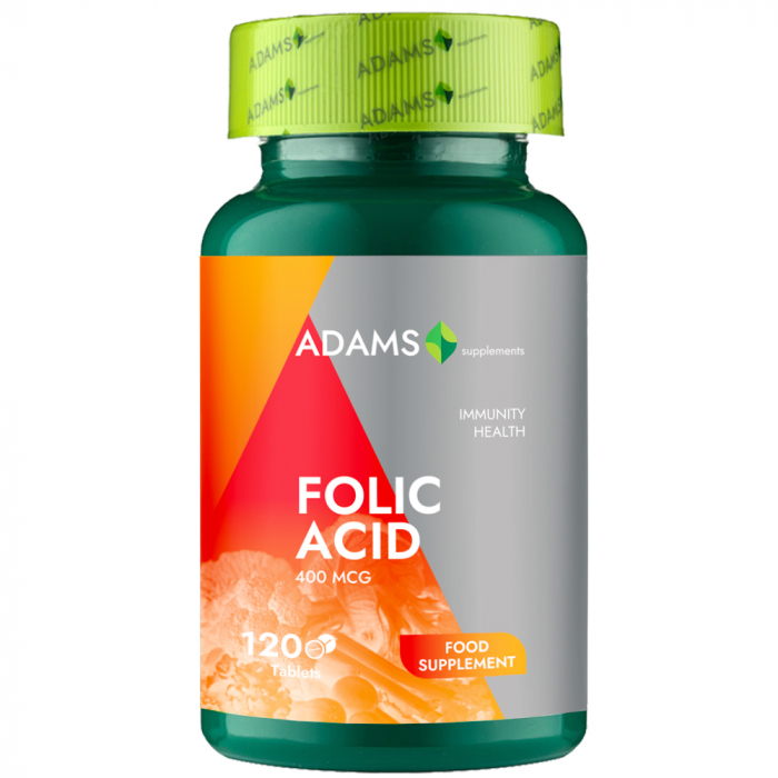 Acid Folic 400mcg, 120cps, Adams Supplements [1]
