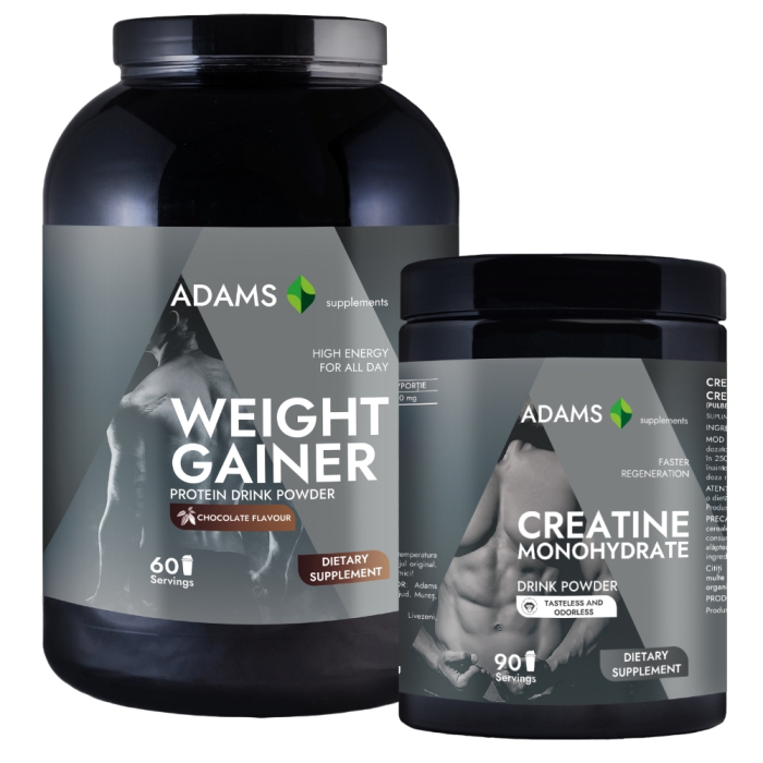 Pachet Proteina pentru cresterea masei musculare (ciocolta), 3kg + Creatina [1]