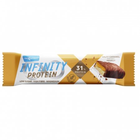 Alte batoane - Baton proteic cu caramel sarat, fara gluten, Infinity, 55g, Maxsport
