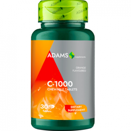 Toate produsele - Vitamina C-1000, 30 tablete masticabile, Adams Supplements