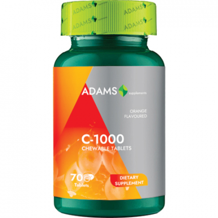 Sistemul osos - Vitamina C-1000, 70 tablete masticabile, Adams Supplements