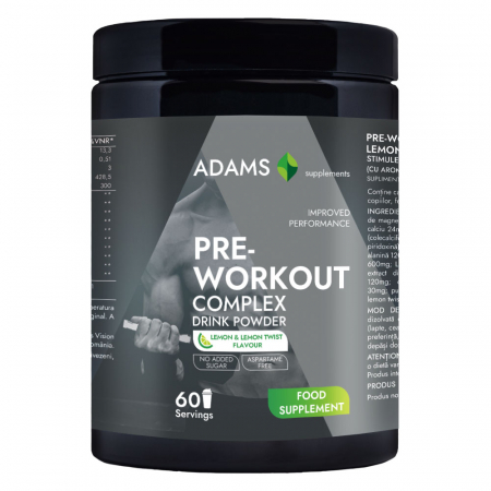 Inainte de antrenament - Complex PreWorkout (lemon-twist), 360g, Adams Supplements